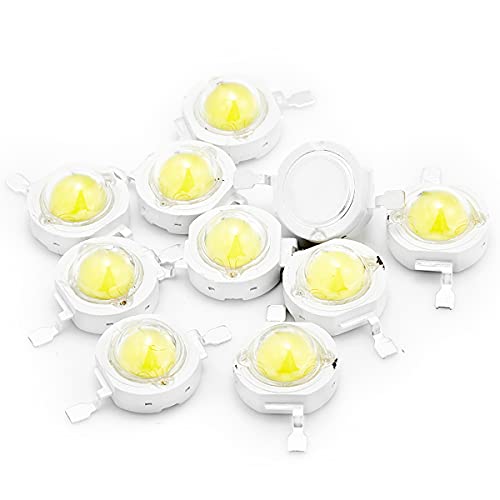 CHANZON 10 pcs High Power Led Chip 5W White 6000K - 6500K | (600mA - 700mA / DC 6V - 7V / 5 Watt) Super Bright Intensity SMD COB Light Emitter Components Diode Bulb Beads DIY Lighting - color: C) White (6000k)