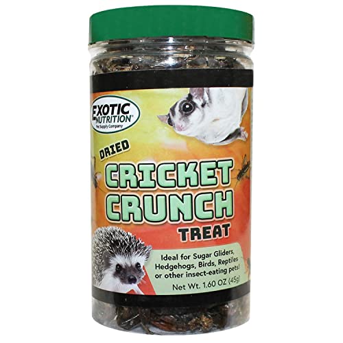 Cricket Crunch (1.6 oz) - All Natural Healthy High Protein Insect Treat - Chickens, Birds, Hedgehogs, Bluebirds, Reptiles, Sugar Gliders, Opossums, Skunks, Lizards, Fish, Turtles, Amphibians (1.6 oz)
