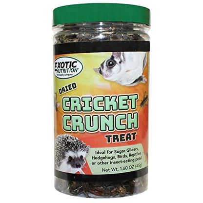 Cricket Crunch (1.6 oz) - All Natural Healthy High Protein Insect Treat - Chickens, Birds, Hedgehogs, Bluebirds, Reptiles, Sugar Gliders, Opossums, Skunks, Lizards, Fish, Turtles, Amphibians (1.6 oz)