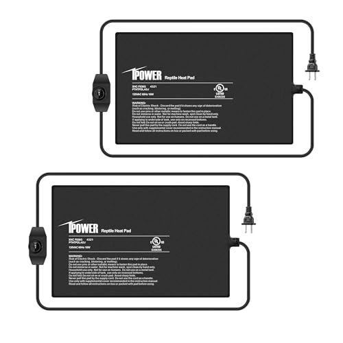 iPower 8x12 Inch Reptile Heating Pad with Adjustable Controller Knob, Under Tank Heater Mat for Turtles, Lizards, Snakes, Amphibians & Small Pets, 2 Pack - size: 8 X 12 Inch, style: 2 Pack Heat Pad with Adjustable Knob