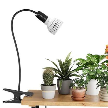 Grow Light,24W (160Watts Equiv) 5000K White Full Spectrum LED Growing Lamp Clip on Desk for Indoor Plants,Bulbs Replaceable & Non-dimmable (Black, 80W) - size: 80W