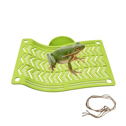 Plastic Frog Hammock with Suction Cup, Frog Habitat Platform, Reptile Decorations for Terrarium, Frog Tank Accessories, Terrarium Decor for Tree Frog, African Dwarf Frog, Frog and Toad