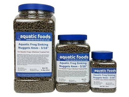 Aquatic Frog, 4mm-3/16 Sinking 40% Protein Nuggets for Aquatic Frogs, Axolotl, Salamanders, Snails, All Bottom Tropical Fish...2-lbs Jar - size: 2 Pound (Pack of 1)