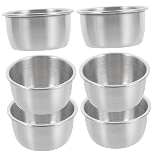 GANAZONO 6-Pack Stainless Steel Reptile Water Dish 2.16In Metal Feeding Cups for Lizards Turtles Geckos Reptile Tank Accessories Water and Food Bowl for Terrarium