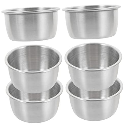 GANAZONO 6-Pack Stainless Steel Reptile Water Dish 2.16In Metal Feeding Cups for Lizards Turtles Geckos Reptile Tank Accessories Water and Food Bowl for Terrarium