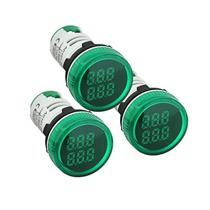 Digital Led Display Indicator Light Counter 22mm, Measuring Range 0-99999, Signal Light for Mount Panels - AD101-22CT Model, Circle Panel, Green (3 Pack) - style: Green - Counter