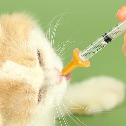 Feeding Syringe for Cats Dogs, Newborn Pet Feeding Kit - 50cc Bottle, 30ml Measuring Cup, 10ml Spoon, Interchangeable Nipple Syringe, 3 Nipple Sizes
