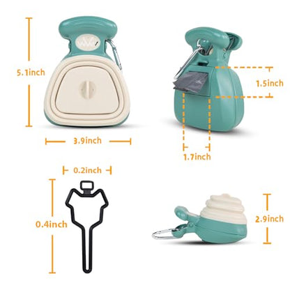 Medium Pooper Scooper, Portable and Handheld Size for Walking Large and Small Dogs Outside Yard or Travel Outdoors, Pup Poop Scoop with Container and 30pcs Pet Waste Bag Attachment - size: Medium