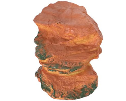 Reptile Rock Hide Cave Hiding Place, Rock Basking Platform,Great for Lizards,Snakes,Turtles,Geckos,Frogs,Amphibians,Small Animals - Lagrge Size(Yellow-Orange)