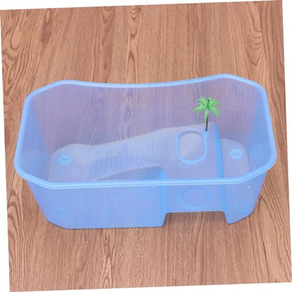 Reptile Terrarium Aquarium Tank Open Plastic Turtle Breeding Box Feeding Station