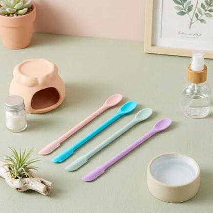 Jeffdad 4 Pcs Reptile Spoon, Reptile Feeding Spoon Crested Gecko Food Spoon | Reptile Powder Fruit Mixing Stirring Food Feeding Spoons Long Handle Feeding Tool fit Gargoyle Bearded Dragon Lizard