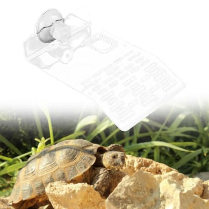 Reptile Resting Platform for Turtles with Suction Base for Aquatic Environments, Clear M - color: Clear M