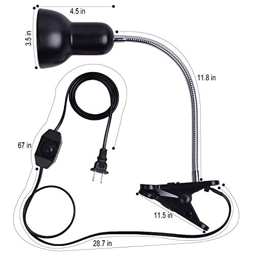Reptile Heat Lamp UVA UVB Reptile Heating Light Adjustable 50W Turtle Basking Spot Aquatic Lamps for Aquatic Lizard Snake Chameleons Amphibians with 3 Bulbs