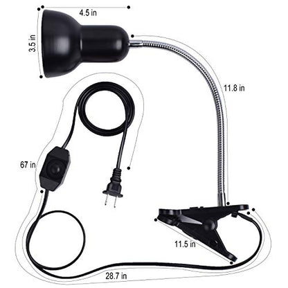 Reptile Heat Lamp UVA UVB Reptile Heating Light Adjustable 50W Turtle Basking Spot Aquatic Lamps for Aquatic Lizard Snake Chameleons Amphibians with 3 Bulbs