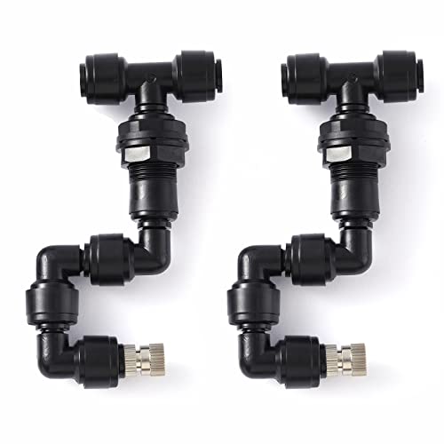 1/4" Reptile Mister Nozzle, Adjustable Spray for Terrarium Fogger | 2 Pcs adjustable reptile misting nozzles. Compatible with most misting systems for terrarium, vivarium & rainforest tanks - size: 2Pack