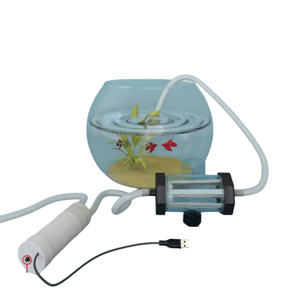 Electric Aquarium Gravel Cleaners USB Pump Quick Low Water Level Water Changer Aquarium Siphon Vacuum Cleaner with 5M(16.5FT) and Filter for Fish & Turtle Tank(not Include Tank & Fish)