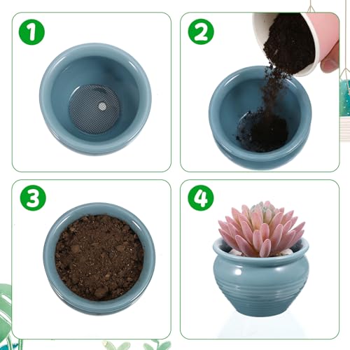 JJUNW 150 Pcs Flower Pot Hole Mesh Pad, 2 3 4 Inch Assorted Sizes Rounds Drainage Hole Mesh Pad, Plant Drainage Screens Gasket for Bonsai Bottom Prevent Soil Leaking