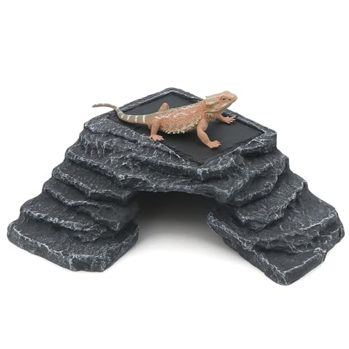 AQUA KT Reptile Basking Platform with Climbing Ramp Ledge Turtle Dock Resting Rock for Bearded Dragon Leopard Crested Gecko Lizard Hide Cave Amphibian Decoration - color: Platform