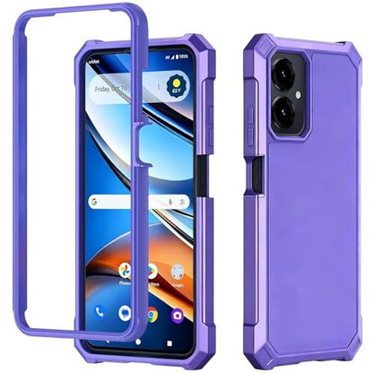 for Cricket Icon 2026 U656AC Slim Tough Hybrid Cover Phone Case + Extreme Band (Purple) - color: Purple