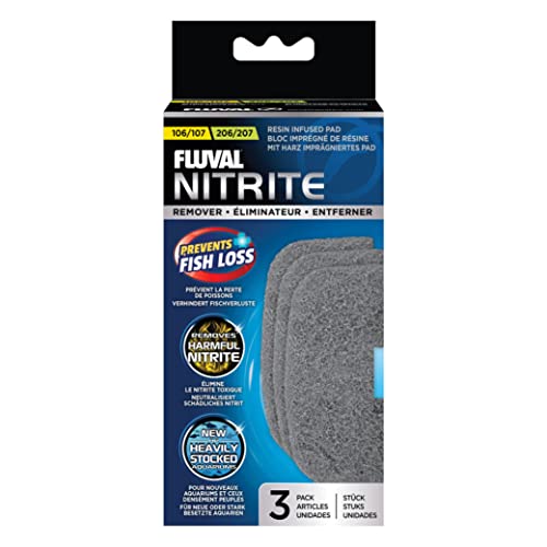 Fluval 107/207 Nitrite Remover Pad, 3-Pack | Replacement Aquarium Canister Filter Media - size: 106\/206, 107\/207 Nitrite Remover, style: Nitrite Remover