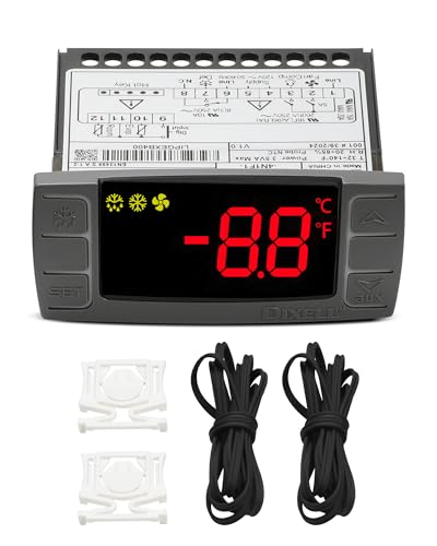 Replace Dixell XR06CX-4N1F1 Temperature Controller for 120V 50-60hz | Fit for Commercial Refrigerators/Freezer, with Temperature Sensor Probes & Clasp - size: XR06CX-4N1F1
