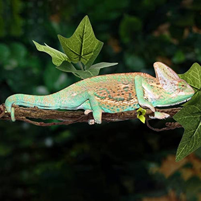 Reptile Corner Branch,Climbing Terrarium Plant Decor Terrarium Plant Ornament with Suction Cup for Snake Lizard Bearded Dragons Gecko Climbing, Reptile Terrarium Climb Corner