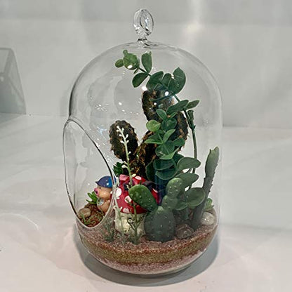 WGV Hanging Glass Plant Terrarium Bulk, Width 5", Height 8", Lantern DIY Air Succulent Planter Clear Tea Light Votive Candle Holder, Wedding Event Office Home Outdoor Decor, 3 Pieces
