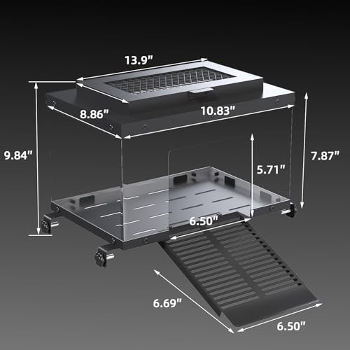 Erinnyees Turtle Basking Platform for Aquatic Turtles, Stainless Steel Large Turtle Dock with Extended Ramp & Flip-Open Mesh Door,Fits 12-14.5'' Wide Aquariums, Large - size: LARGE(Fits Tank Width 12"-14.5")