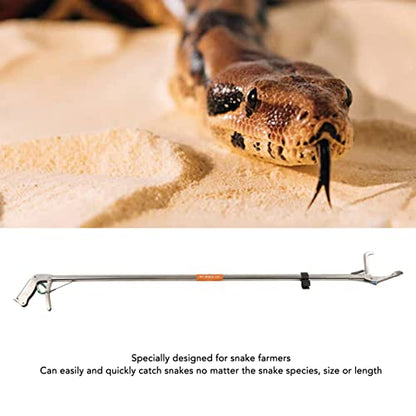 Diydeg Snake Tong Professional Stainless Steel Extra Long Collapsible Reptile Grabber Rattle Snake Catcher Heavy Duty Wide Jaw Handling Tool Snake Grabber Tool with Lock for Outdoor