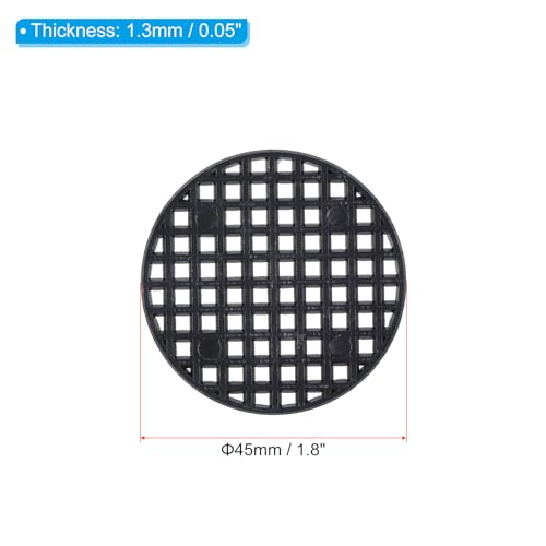 PATIKIL Flower Pot Hole Mesh Pad, 60Pcs 1.8 Inch/4.5cm Round Rigid Bonsai Drainage Mesh Grid Screen Bottom Grid Mat for Garden, Black - color: Black