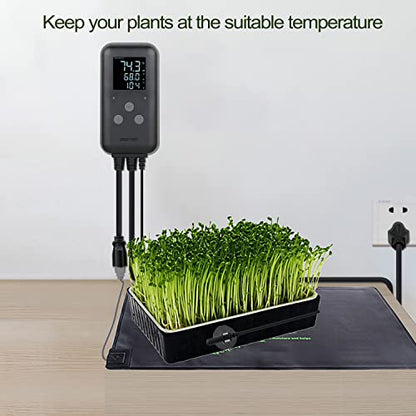 DIGITEN Heat Mat Thermostat Waterproof Temperature Controller DTC315 Greenhouse Aquarium Plug in Thermostat for Seedlings 15A Reptiles Temperature Controller Outlet - size: 15A Waterproof Temperature Controller