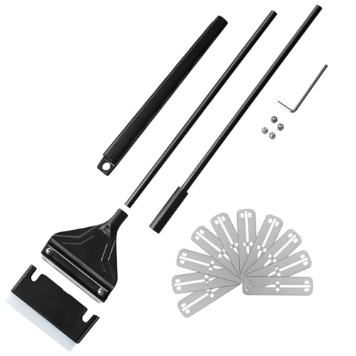Algae Scraper for Glass Aquariums 24.4" with 10 Replaceable Blade | Fish Tank Scraper Aquarium Glass Scraper Adjustable Length Aquarium Cleaning Tools Kit for Glass Aquarium Fish Tank
