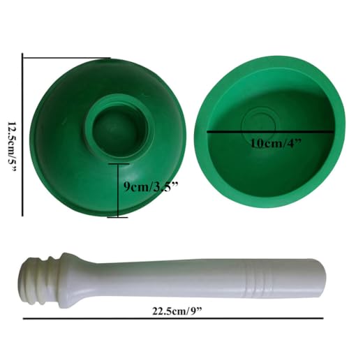 Drain Plunger, Mini Sink Unclogger, Small 4-Inch Clog Remover | Rubber Cup Hand Plumber Helper, Force Tiny Compact Tool with 9" Short Handle for Kitchen Bathroom, Toilet, Shower, Bath Tub - color: Green + Yellow