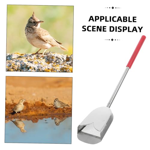 Stainless Steel Adjustable Pooper Scooper for Chicken Coop Cleaning Heavy Duty Bird Cage Litter Scoop for PET Waste Removal and Reptile Substrate