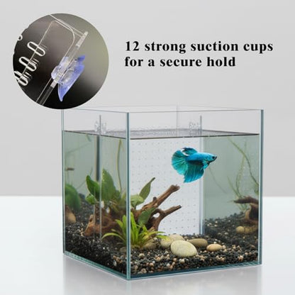 Fish Tank Divider for 15/20 Gallon Long Aquariums, 11.2"x11" Acrylic Adjustable Separator with Suction Cups - size: 11.2''x11''(15gal/20gal Long)