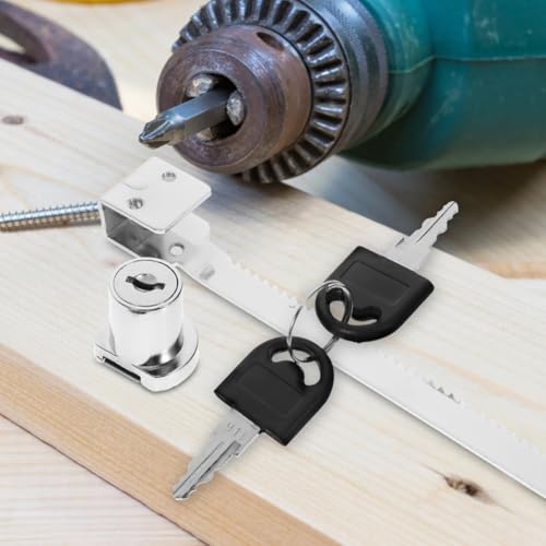 Sliding Glass Door Ratchet Lock with Key for Cabinet Doors, Chrome Finish Security Lock Kit with 2 Keys and Accessories, Suitable for Sliding Glass Display Cabinets and Terrariums