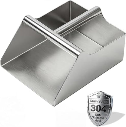 304 Stainless Steel Large Metal Scoop, 120 Ounce Heavy Duty Ice Scoop | Heavy Duty Rustproof Design, Ergonomic Grip Handle, Easy to Clean. Perfect for Ice, Commercial, Livestock and Pet Dog Feeding - size: 120 OZ