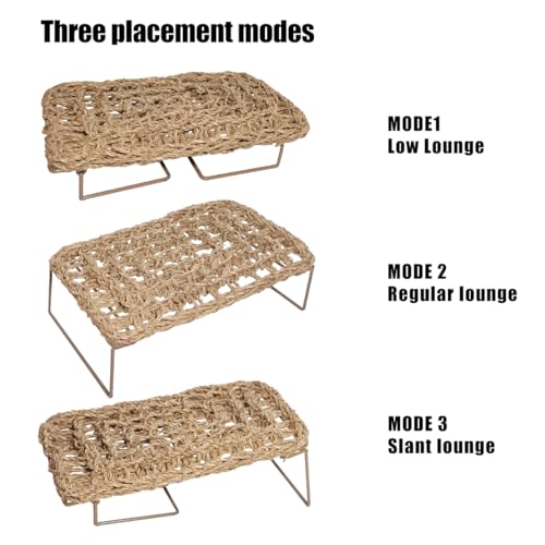 Bearded Dragon Hammock Reptile Tank Accessories Decor Basking Platform Metal Legs Bed Habitat for Lizard Leopard Gecko Snake Hermit Crab and Frog (Rectangle) - style: Rectangle
