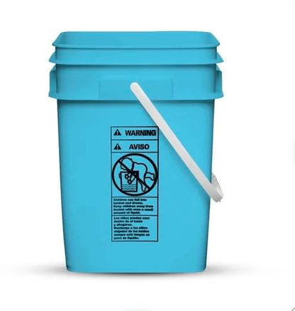4 Gallon Square Food Grade Bucket Pail with Plastic Handles and Lid (Pack of 3) Made in USA containers (Aqua - Black lids) - color: Aqua - Black Lids