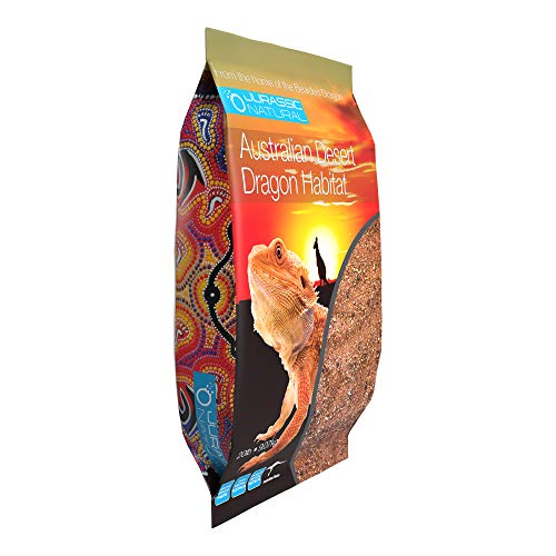 Jurassic Natural Australian Desert Dragon Habitat Substrate, Red, 20lb | For Bearded Dragons and Other Lizards - color: Red, size: 20lb
