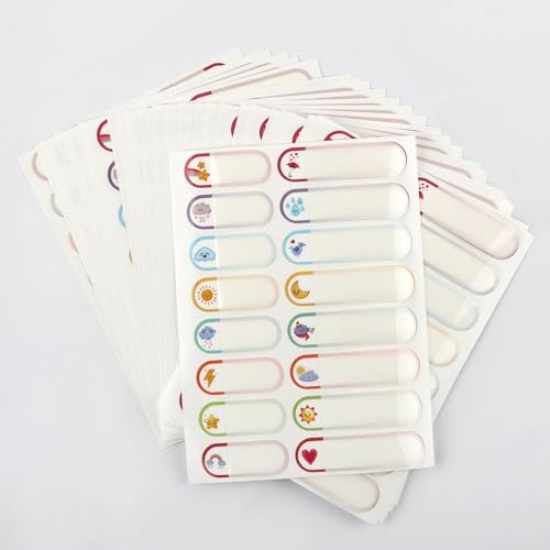 480 Pcs Waterproof Labels for Kids Stuff Daycare Name Bottle Essentials | Weather Self-Adhesive Baby Water Bottle Stickers for School Supply, Self-Laminating Write-on, Reusable Washable - style: Weather