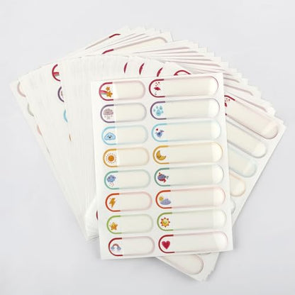 480 Pcs Waterproof Labels for Kids Stuff Daycare Name Bottle Essentials | Weather Self-Adhesive Baby Water Bottle Stickers for School Supply, Self-Laminating Write-on, Reusable Washable - style: Weather