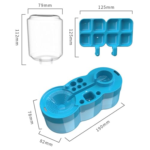 Paint Brush Cleaner, Dual Tank Art Rinsing System with Brush Holder, ABS Plastic, 400ml Clean Water Tank, for Acrylic Watercolor Artists Students Classroom Studio, Blue