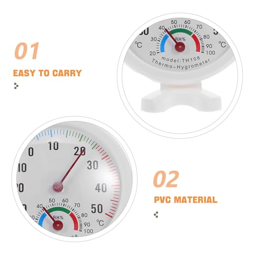 Homoyoyo 2pcs Analog Thermometer Hygrometer Dial 75mm Mini Temperature Humidity Gauge for Indoor Use Fridge Humidifier Reptile Tank Accurate Humidity Tester