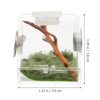 ibasenice Jumping Spider Cage 1.5In Clear Acrylic Escape-Proof Feeding Box with Built-in Lamp for Night Viewing – Mini Terrarium for Jumping Spiders & Small Arachnids - color: Multi