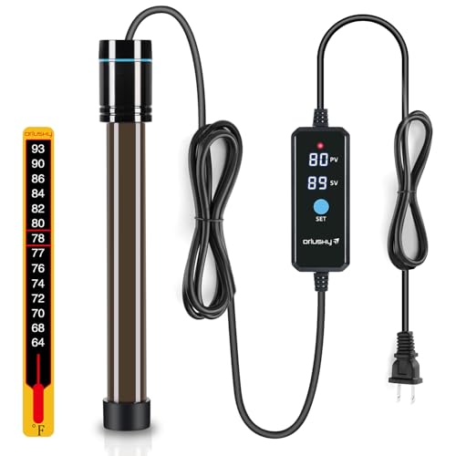 Orlushy Submersible Aquarium Heater, Fish Tank Heater with Free Thermometer for Freshwater and Saltwater Tank - size: R150