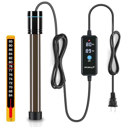 Orlushy Submersible Aquarium Heater, Fish Tank Heater with Free Thermometer for Freshwater and Saltwater Tank - size: R150