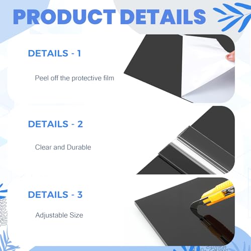 Sieral Aquarium Lids Polycarbonate Canopy 2 Pieces Set 22.95 x 16.61 x 0.12 Inch for 75/90/110 Gallon with Center Brace Aquariums Cover Fish Tank Lid with a Hook Knife, Black - color: Black, size: 48 x 18 Inch