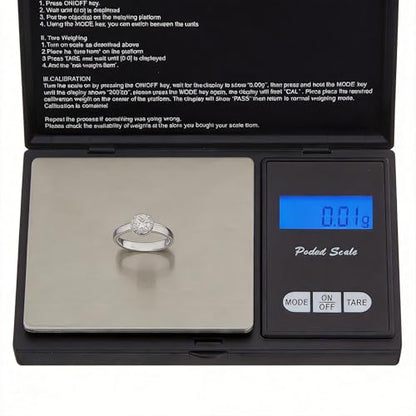Digital Scale 500g x 0.01g, Milligram Scale for Espresso, Jewelry & Coffee, Fast & Accurate Mini Scale with Tare, LCD Display, Batteries Included, Portable Pocket Food Scale