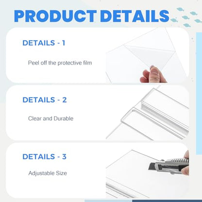 Sieral Aquarium Lids Polycarbonate Canopy with LED Light 2 Pcs Set 22.95 x 11.5 x 0.12 Inch for 33/40/55 Gallon with Center Brace Aquariums Cover Fish Tank Lid with a Hook Knife, Clear - color: Clear, size: 48 x 13 Inch
